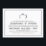 Funny Face Minimal Computer Science Grad Invite<br><div class="desc">A clean and minimalist computer programming professional party or event invitation which can be adjustable to either a retirement or graduation card.  You can be creative and add a photo to the reverse side with a black-and-white filter using the customisation function.  Enjoy creating and making it your own.</div>