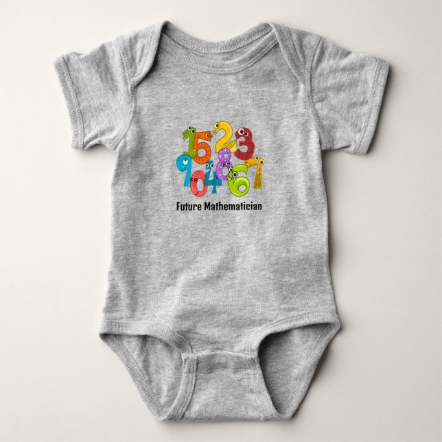Funny Face Numbers Design  Baby Bodysuit (Front)