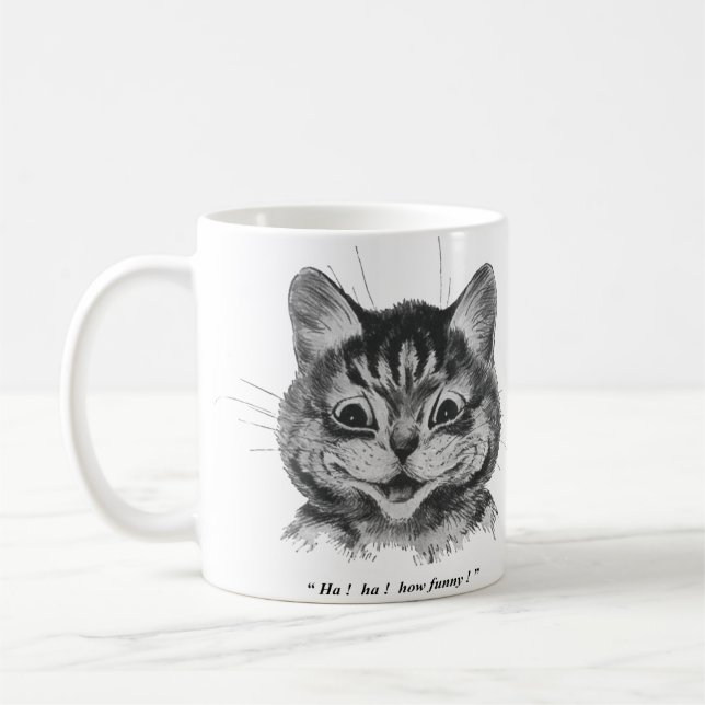 Funny Face of Cat (2), Louis Wain Coffee Mug (Left)