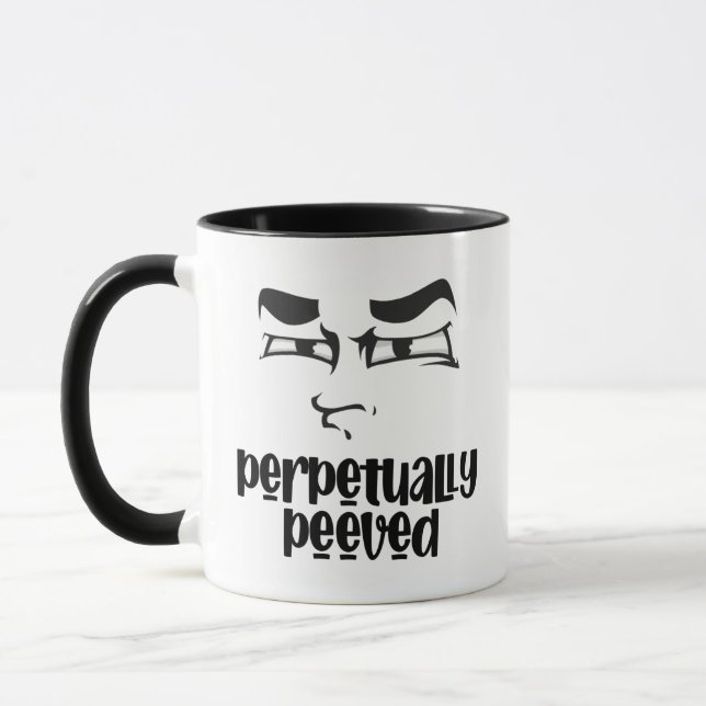 Funny Face Peeved Mug (Left)