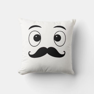 Funny Face Pillow with Moustache – Cute and Whimsi