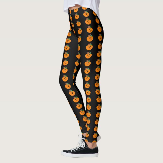 Funny Face Pumpkin Leggings (Left)