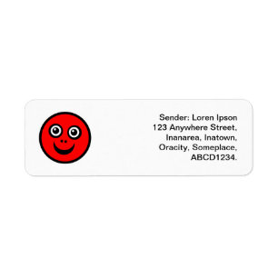 Funny Face - Red Return Address Label