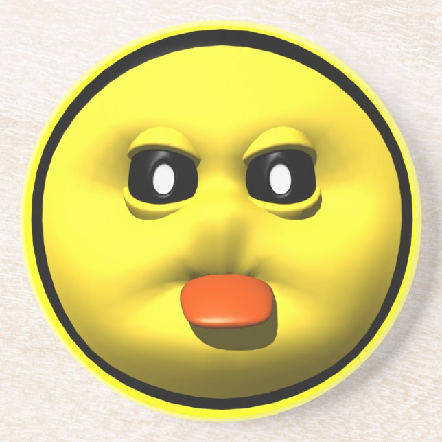 Funny Face Sandstone Beverage Coaster (Front)