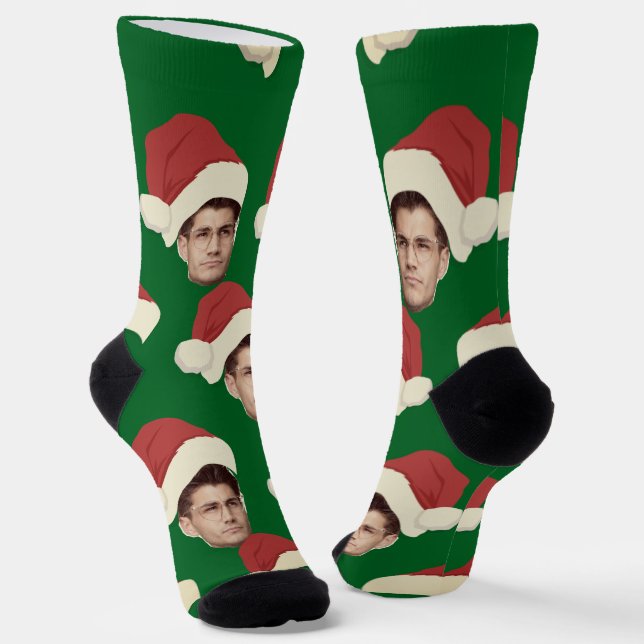 Funny Face | Santa Claus's Hat and Your Fun Face Socks (Angled)