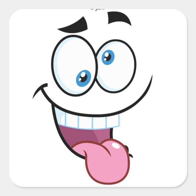 funny face square sticker (Front)