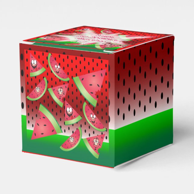 Funny Face Watermelon Kid's Birthday Favour Box (Front Side)