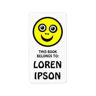 Funny Face - Yellow - Book Plate Label