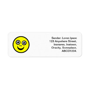 Funny Face - Yellow Return Address Label