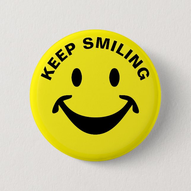 Funny face + your backg. & ideas 6 cm round badge (Front)