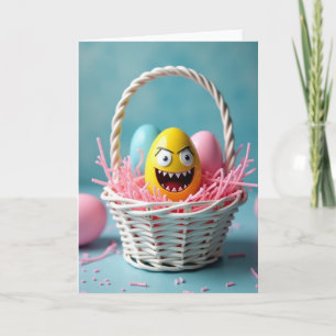 Funny Faced Egg Friend Card