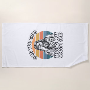 Funny Facepalm Retro Quote Vintage Engraving Shirt Beach Towel