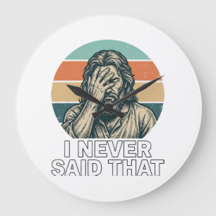 Funny Facepalm Vintage Engraving Quote Design_1 Large Clock