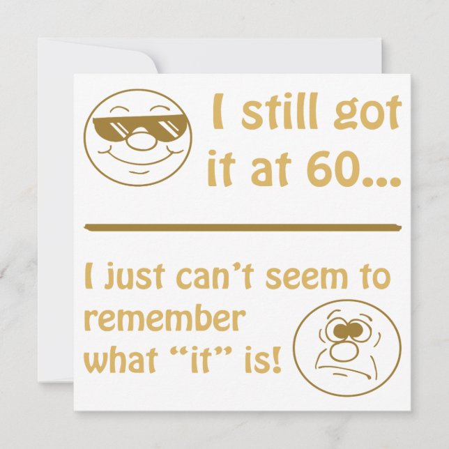 Funny Faces 60th Birthday Gag Gifts Card (Front)