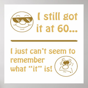 Funny Faces 60th Birthday Gag Gifts Poster