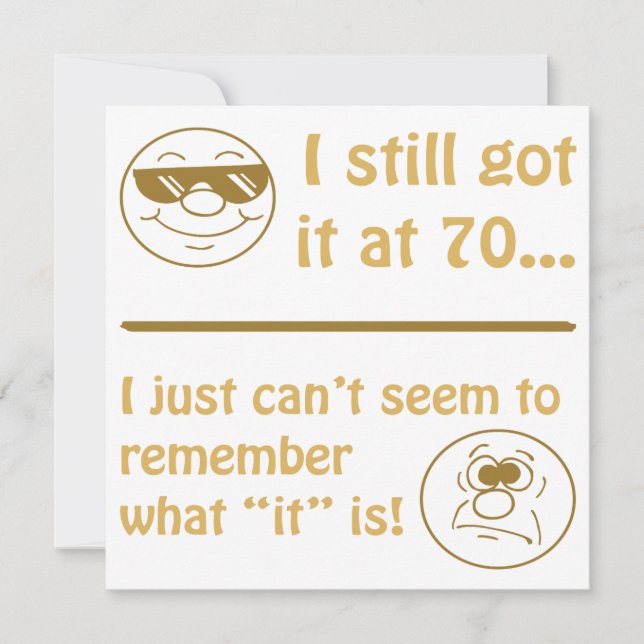 Funny Faces 70th Birthday Gag Gifts Card (Front)