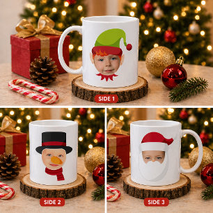 Funny Faces Elf & Santa Mug