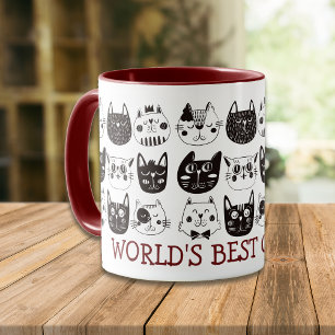 Funny Faces World's Best Cat Mom Mug