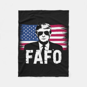 Funny Fafo Trump Photo 1 Fleece Blanket