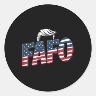 Funny Fafo Trump Photo  Classic Round Sticker