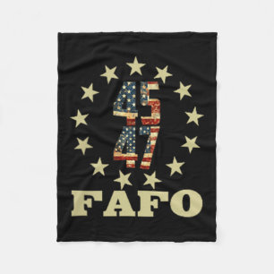 Funny Fafo Trump Photo Fleece Blanket
