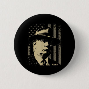 Funny Fafo Trump Photo Usa Flag Retro Distressed 6 Cm Round Badge
