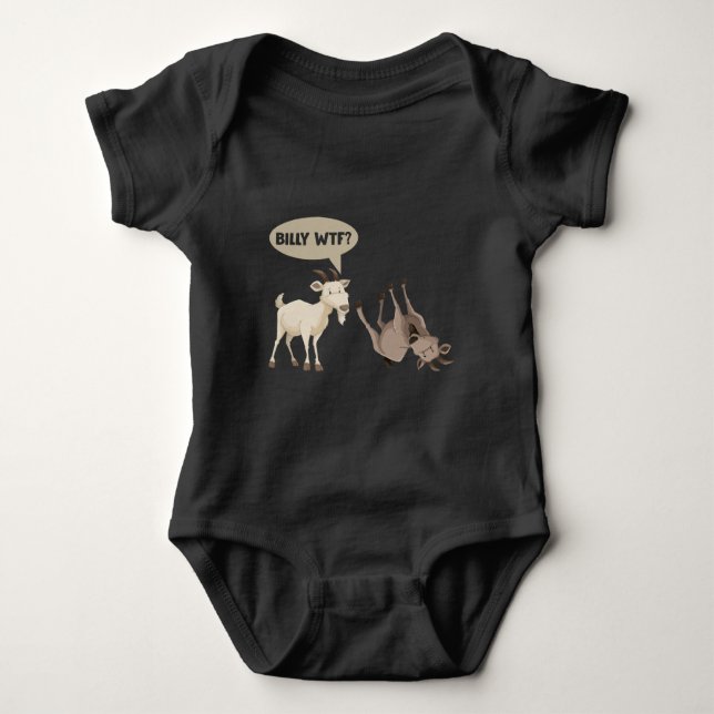 Funny Fainting Goat Hilarious Mountain Animal Baby Bodysuit (Front)