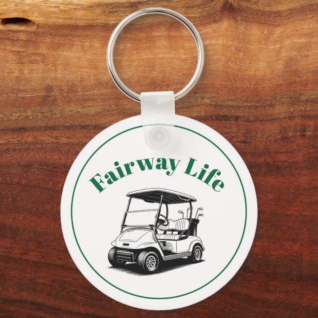 Funny Fairway Life Golf Cart Keys Key Ring (Front)