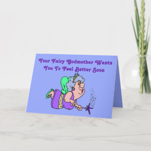 Funny "Fairy Godmother" "Get Well" Card with Hunk
