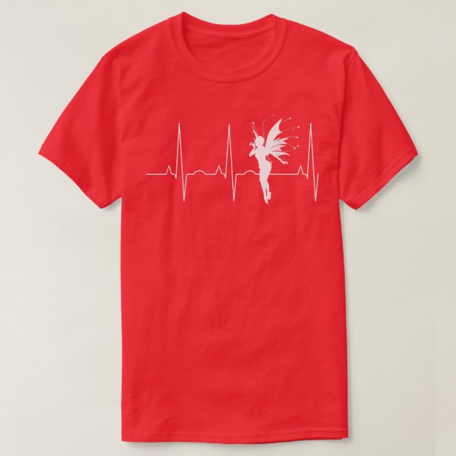 Funny Fairy Heartbeat Magical Creature  T-Shirt (Design Front)