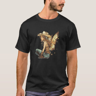 Funny Fairy with Magical Wings and Cowboy Hat Cost T-Shirt