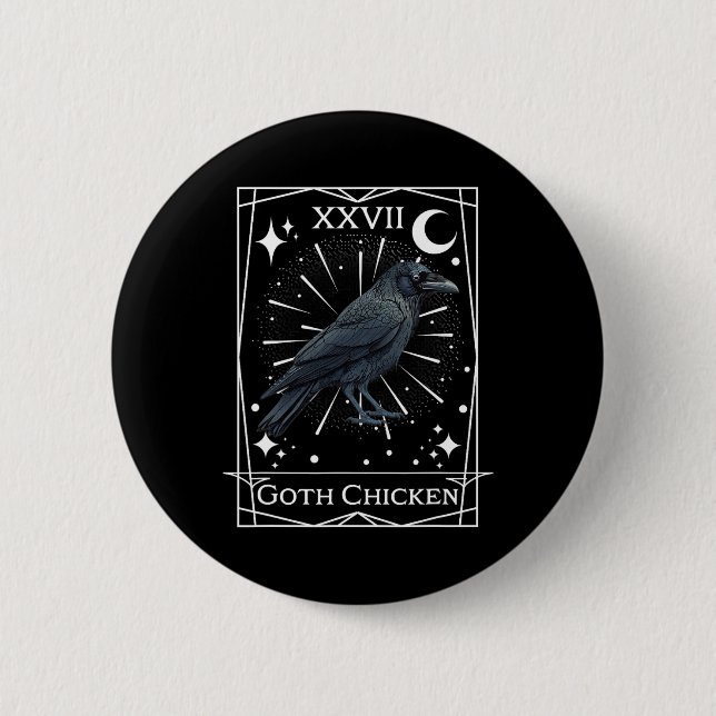 Funny Fairycore Tarot Gothic Witchcraft Chicken De 6 Cm Round Badge (Front)
