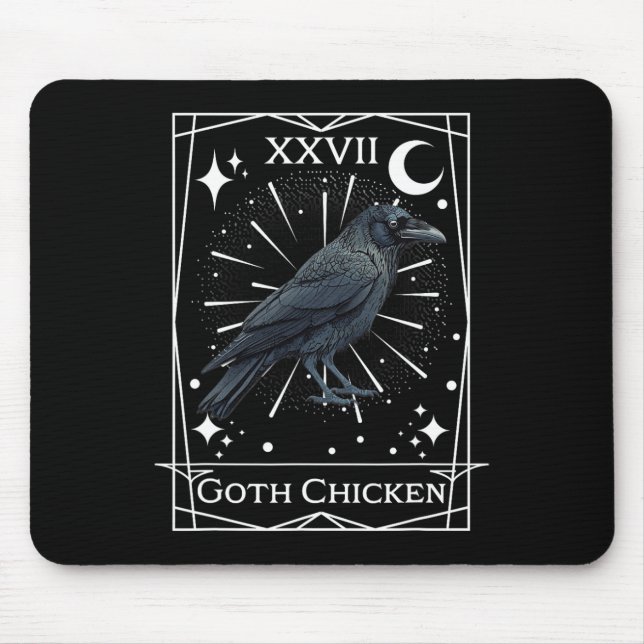 Funny Fairycore Tarot Gothic Witchcraft Chicken De Mouse Pad (Front)