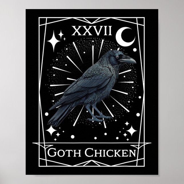 Funny Fairycore Tarot Gothic Witchcraft Chicken De Poster (Front)