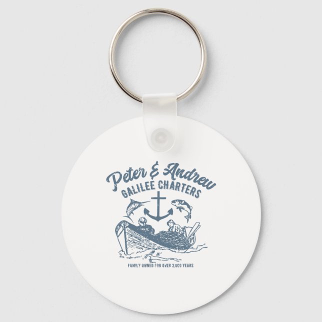 Funny Faith Fishing  Key Ring (Front)