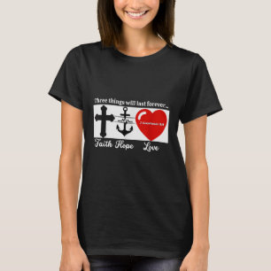 Funny Faith Hope Love Jesus Christian Heart Design T-Shirt