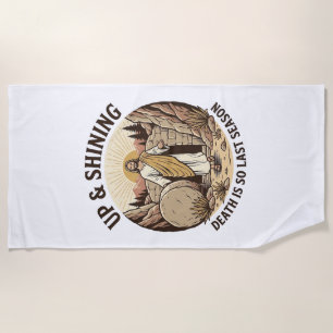 Funny Faith Resurrection Cave Vintage Engraving Sh Beach Towel
