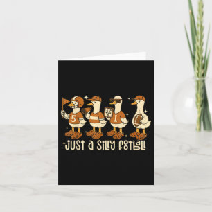 Funny Fall Autumn Cute Just A Silly Football Goose Card