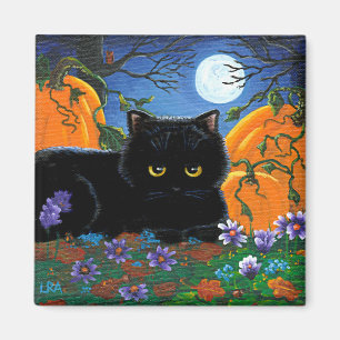 Funny Fall Cats Moon Creationarts Magnet