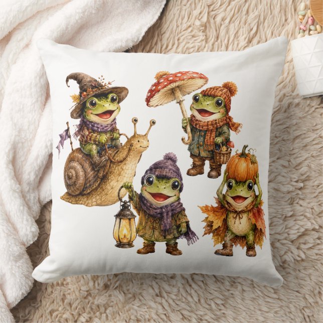 Funny Fall Frogs Cushion (Blanket)