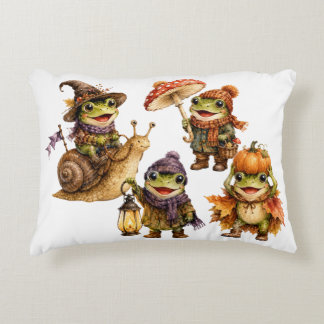 Funny Fall Frogs Decorative Cushion