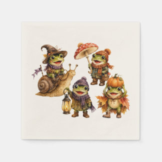 Funny Fall Frogs Napkin