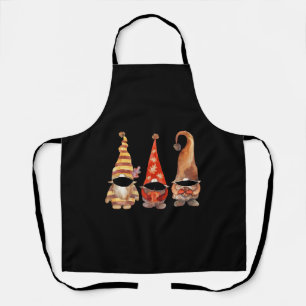 Funny Fall Gnomes with Mask Halloween Gift Apron
