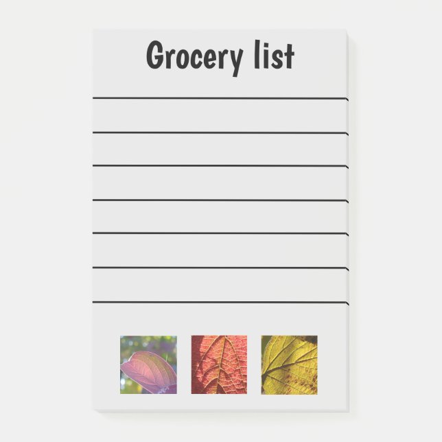 Funny Fall Grocery List Post-it Notes (Front)