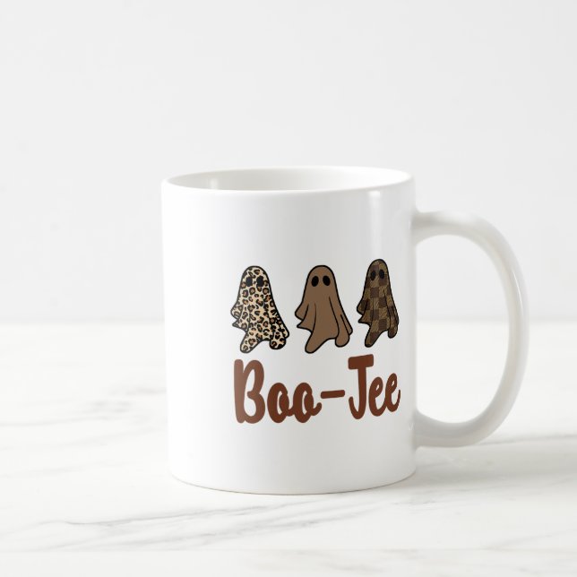 Funny Fall Halloween Ghost Boujee Boo-jee Spooky S Coffee Mug (Right)