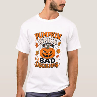 Funny Fall Halloween PSL Graphic Tee 