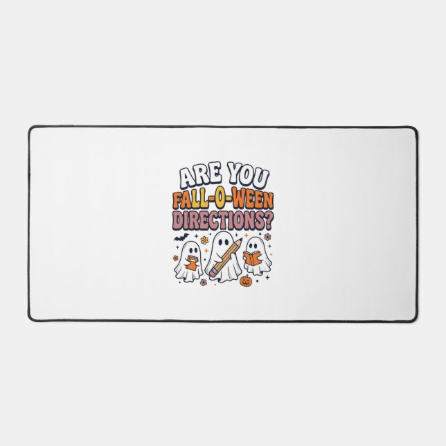 Funny Fall Halloween Teacher Ghost Directions Shir Desk Mat (Front)