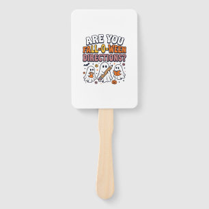 Funny Fall Halloween Teacher Ghost Directions Shir Hand Fan