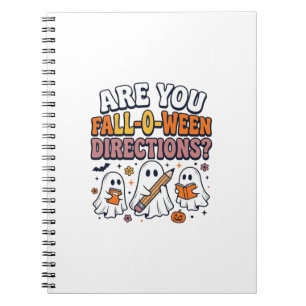 Funny Fall Halloween Teacher Ghost Directions Shir Notebook