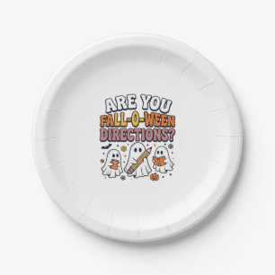 Funny Fall Halloween Teacher Ghost Directions Shir Paper Plate